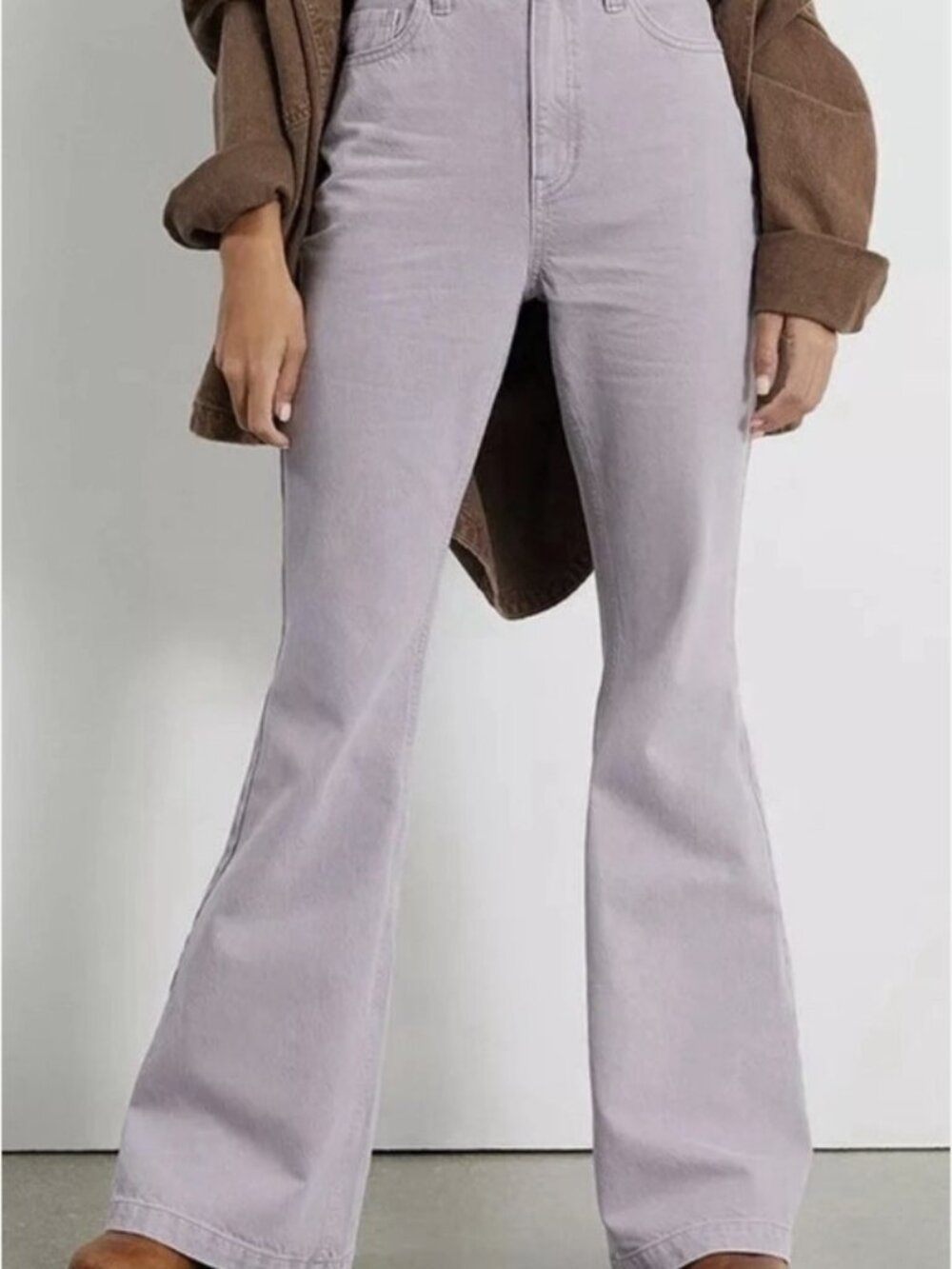 PacSun Womens High Rise Flare Dusty Lavender Purple Jeans Size 22 Boho